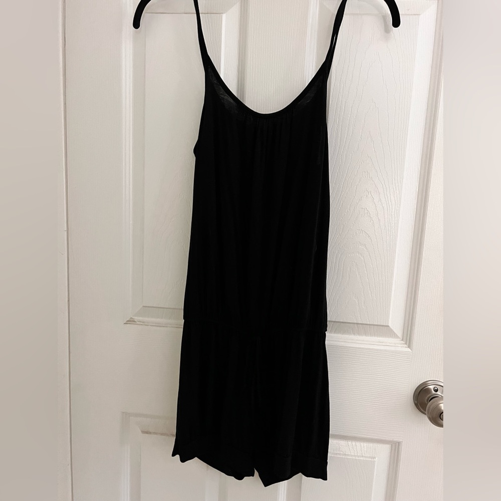 Black beach cover-up romper